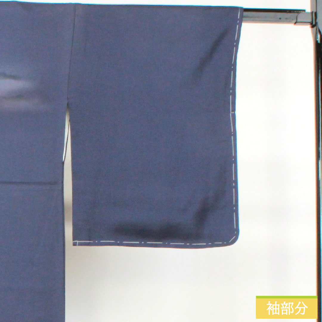 訪問着 正絹 袷 身丈167cm 裄丈66.5cm 瞑色(めいしょく) 風景模様 Aランク 紺系 1112004293518