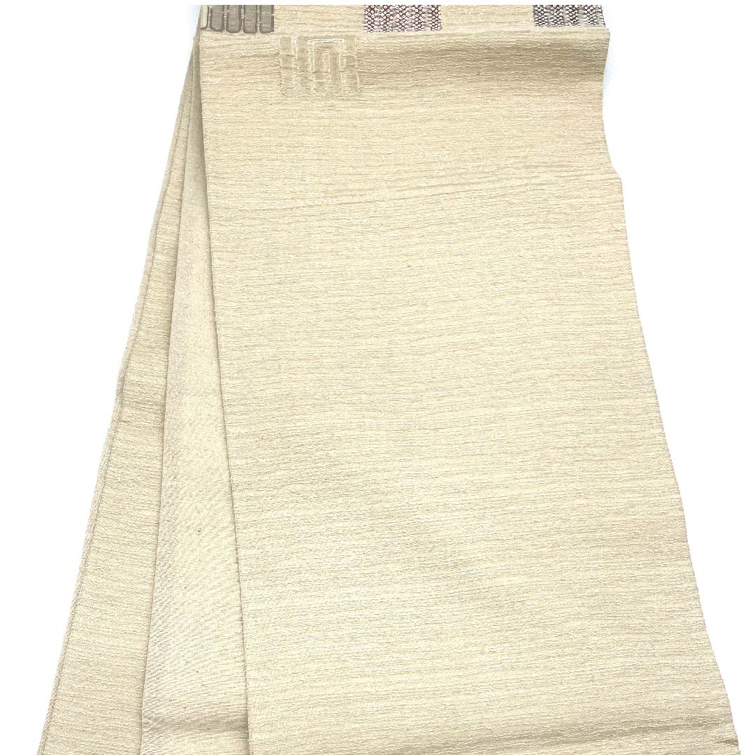 袋帯 生成り色(きなりいろ) 加納幸 源氏香 帯丈437cm 正絹 Sランク 六通 セミフォーマル ベージュ系 1123008612325