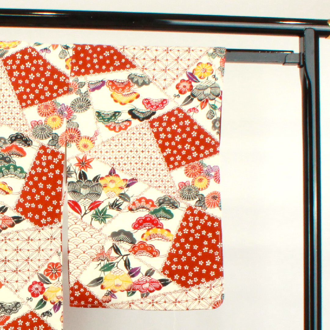 振袖 身丈160.5cm 裄丈65cm 袷 京紅型 吉祥文様 しつけ糸付き 未使用品 正絹 Sランク 白系 1113001662411