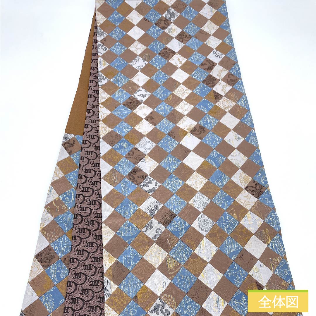 Fukuro Obi, pure silk, inlay, floral pattern, obi length 450cm, S rank, six-way, casual, gradation style, 1123012782499