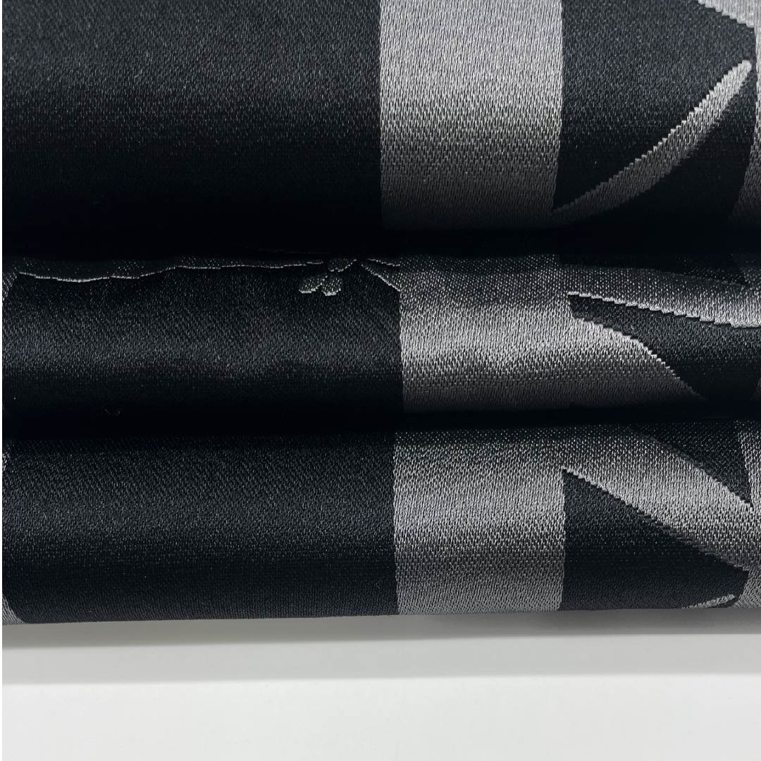 半幅帯 ポリエステル 帯丈354cm 黒色(くろいろ) 縞 トンボ 古典柄 リバーシブル 黒系 Sランク 1125001502310