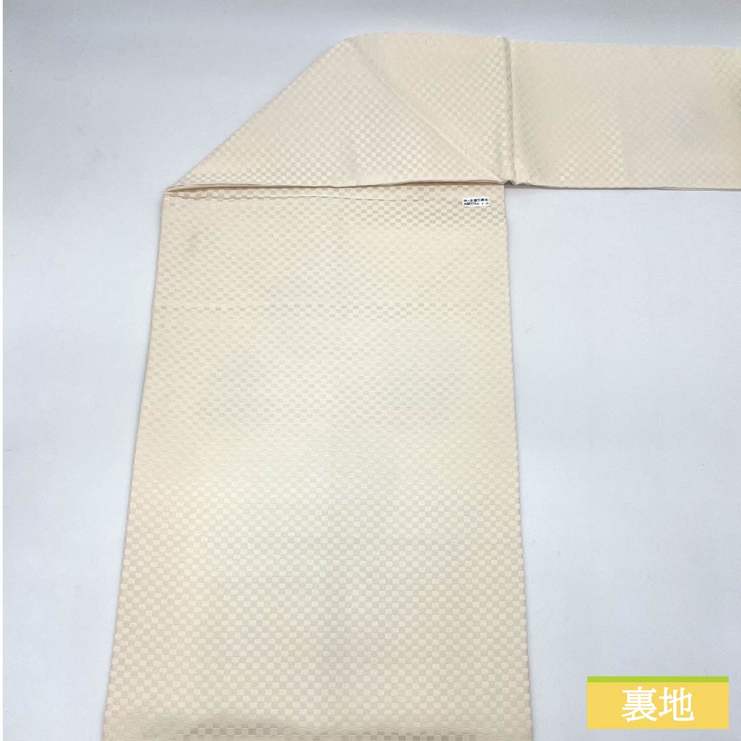 名古屋帯 染め帯 椿 作家物 帯丈396cm 正絹 Sランク ポイント柄 カジュアル 白系 1124006712411 名古屋仕立て