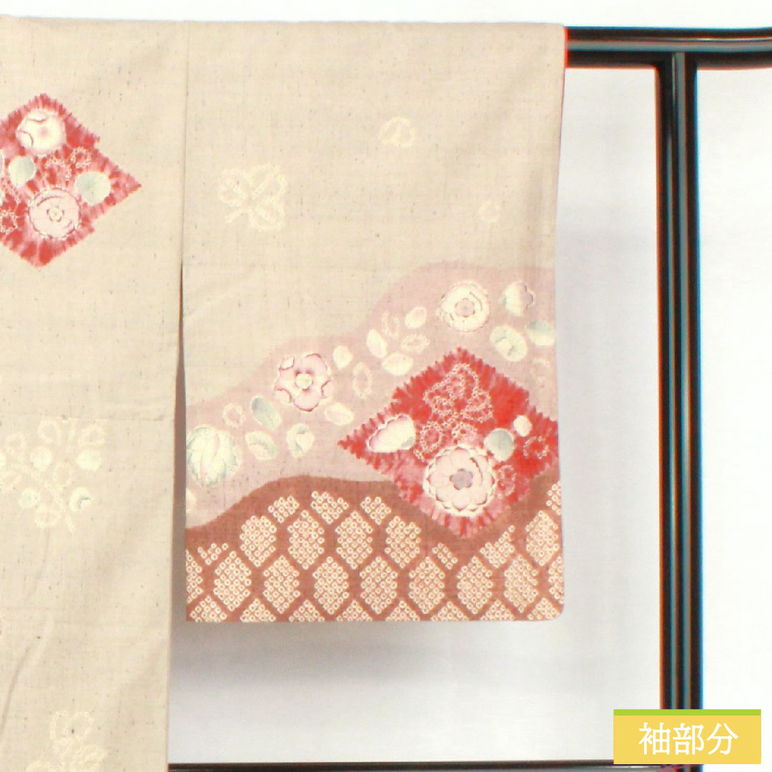 訪問着 正絹 袷 身丈157.5cm 裄丈63cm 小町鼠色(こまちねずいろ) 紬地 辻ヶ花 Sランク グレー系 1112005212322