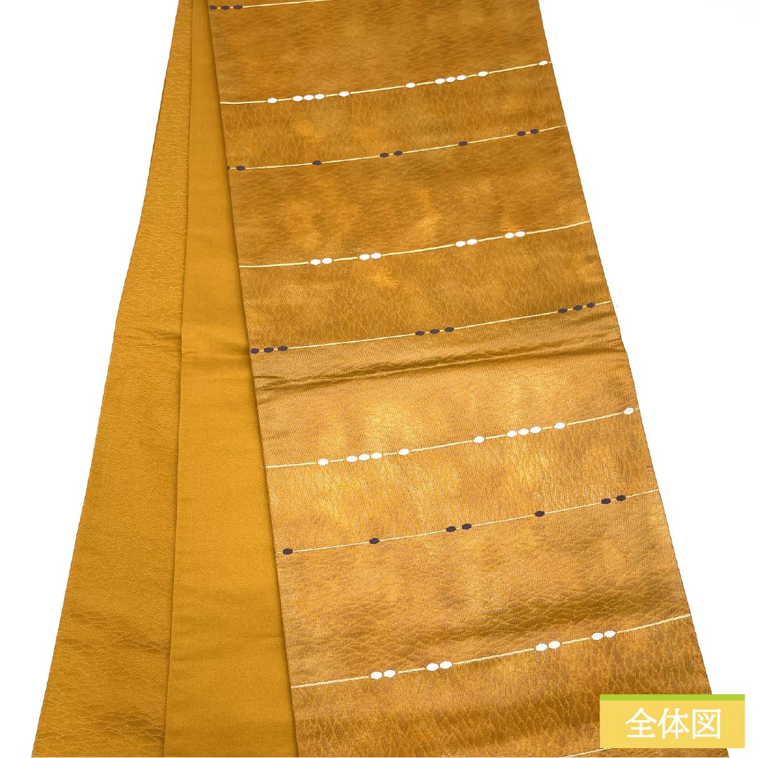 (Kyobukuro obi) Nagoya obi, genuine silk, A rank, fox color (light brown), Kyobukuro obi, abstract pattern, obi length 370cm, Rokutsu, semi-formal, brown family, 1124011363314, open tailoring