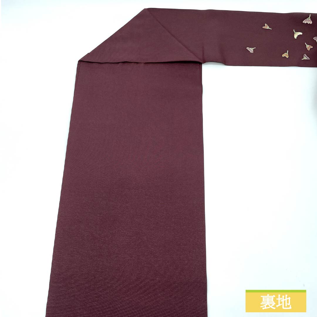 名古屋帯 正絹 木蘭色色(もくらんじきいろ) 染め帯 小花 花びら 帯丈357cm Sランク ポイント柄 セミフォーマル 紫系 1124007172320 名古屋仕立て