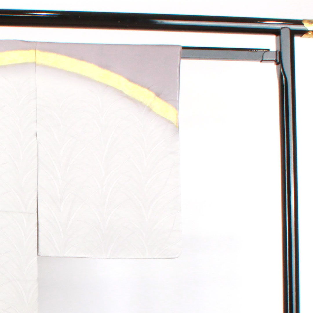 訪問着 正絹 袷 身丈150cm 裄丈62cm 雲井鼠色 大王松 作家物 しつけ糸付き 未使用品 Sランク グレー系 1112002892122