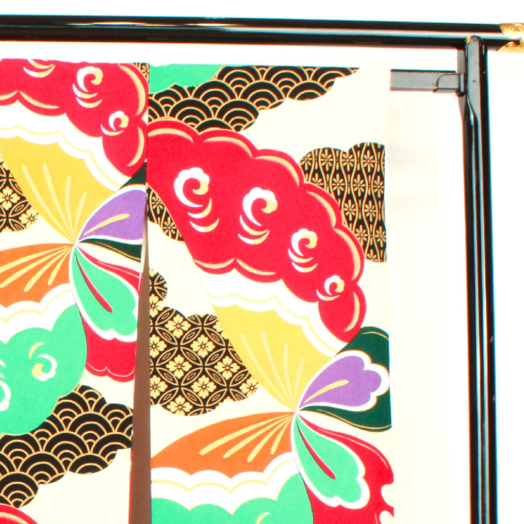 振袖 身丈170cm 裄丈67cm 袷 練色 洗える着物 蝶 青海波 七宝 ポリ Sランク クリーム系 1113001042615