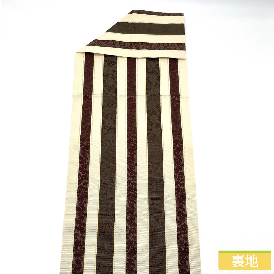 名古屋帯 正絹 Sランク 生成り色(きなりいろ) 博多織 千年工房 菅晶子 帯丈380cm 全通 カジュアル クリーム系 1124010462415 松葉仕立て