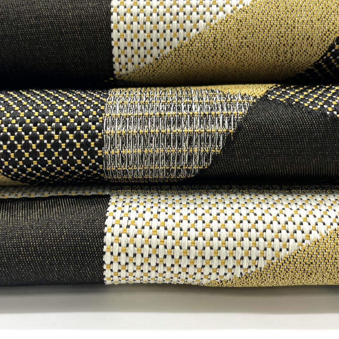 半幅帯 ポリエステル リバーシブル 幾何学模様 猫 毬 帯丈386cm グラデーション系 Sランク 1125001752399