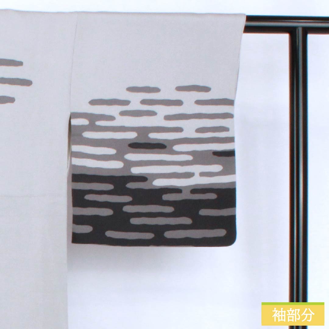 訪問着 正絹 Sランク 袷 身丈162cm 裄丈63cm 薄墨色(うすずみいろ) エ霞 三越 ちりめん地 グレー系 1112007582422