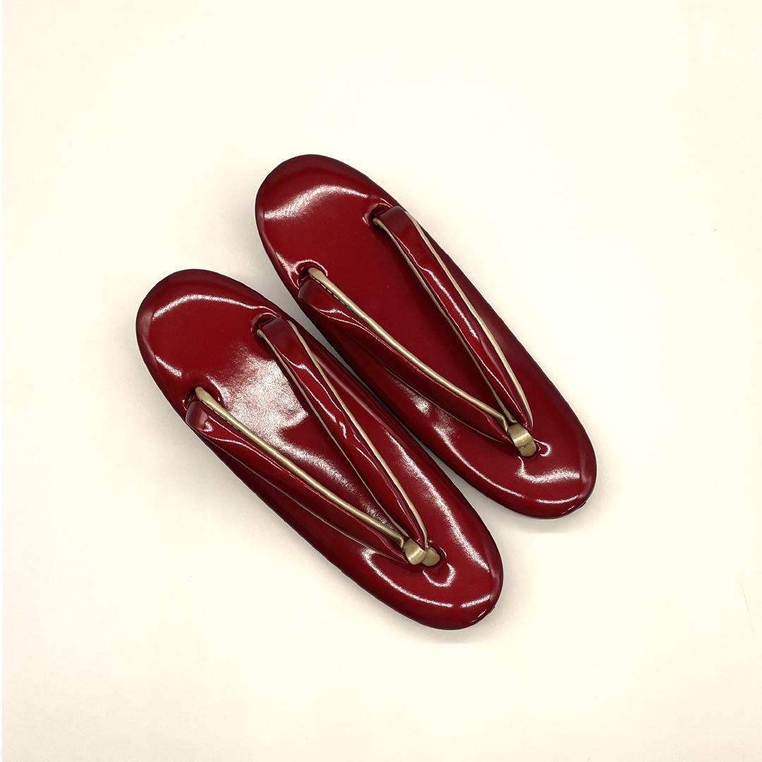 (New old stock) Formal sandal and bag set, raw crimson, unused, plain, for long-sleeved kimono, size M, red, rank S, 1133000132312