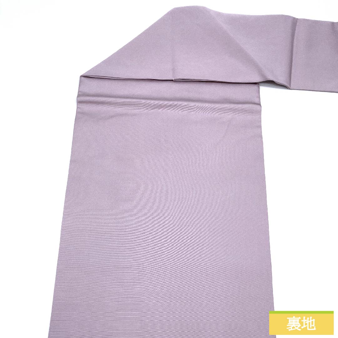 名古屋帯 白梅色 作家物 魚柄 抽象鳥 抽象花模様 帯丈373cm 正絹 Sランク ポイント柄 カジュアル 紫系 1124005682320 名古屋仕立て