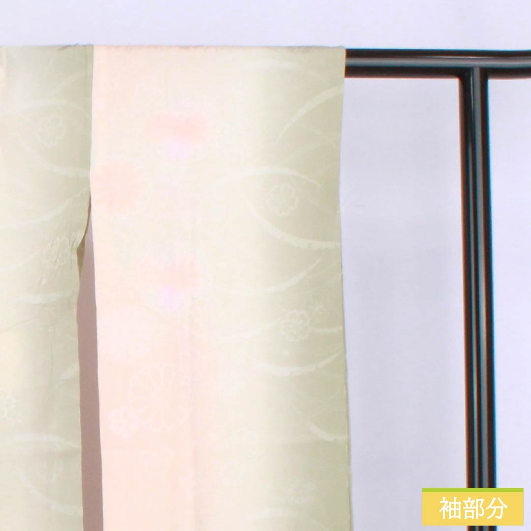 長襦袢 正絹 Sランク 身丈119cm 裄丈61.5cm 単衣 乙女色(おとめいろ) ボカシ染 菊 半衿付き ピンク系 1129000842113