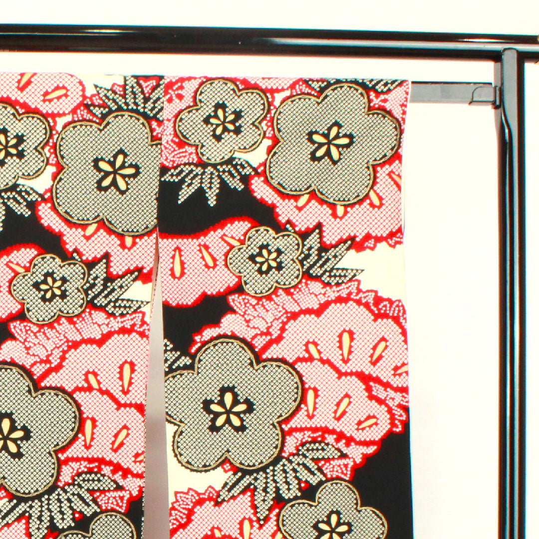 振袖 身丈170.5cm 裄丈67cm 袷 モノトーン 洗える着物 松竹梅 ポリ Sランク 黒系 1113001322610