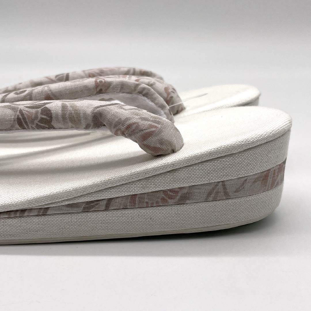 (新品)草履 亜麻 NEWランク 夏草履 亜麻草履 日本製 夏用 長さ24cm Lサイズ 白系 1122001661411