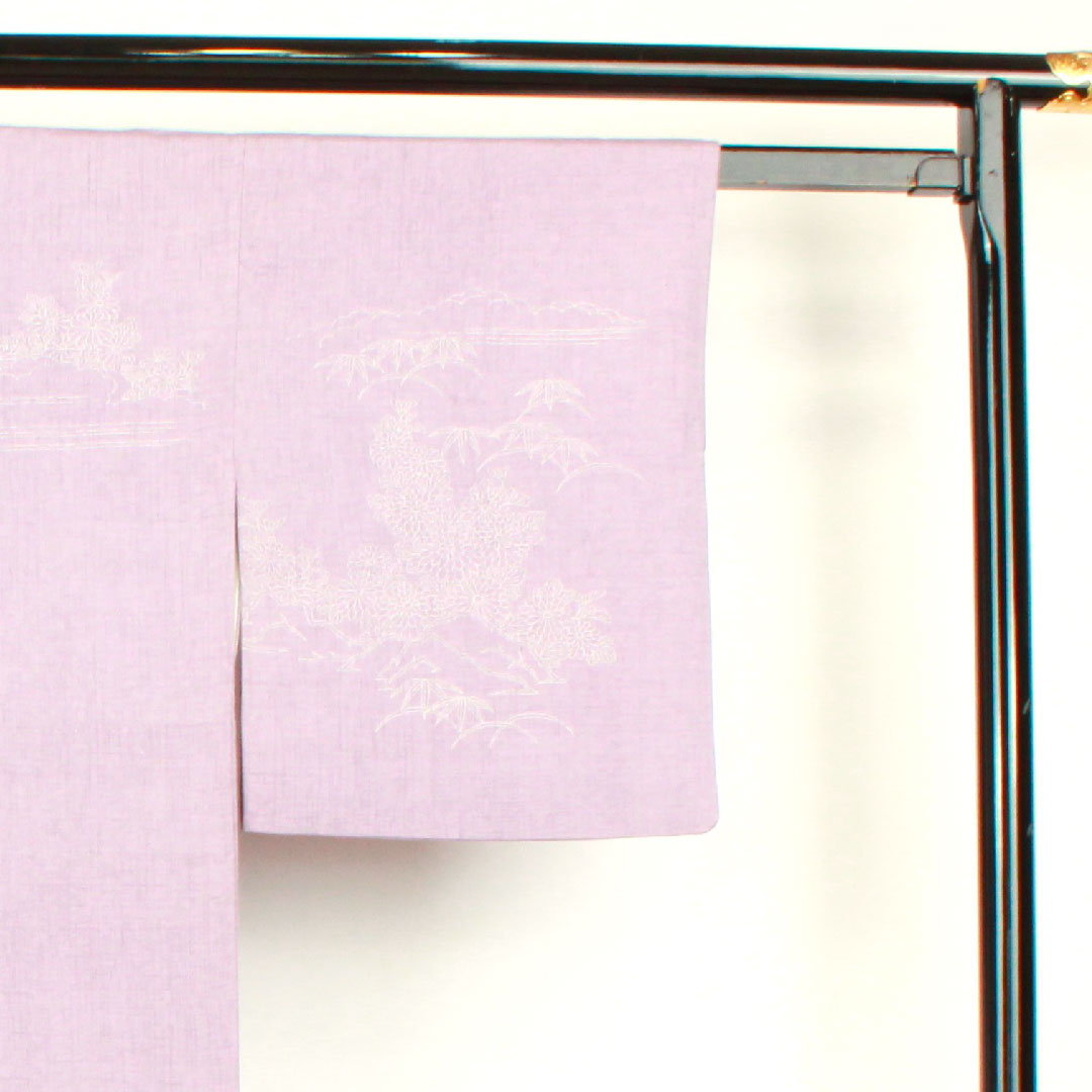 訪問着 袷 身丈156cm 裄丈61cm 薄藤色 茶屋辻模様 正絹 Aランク 紫系 1112001953320