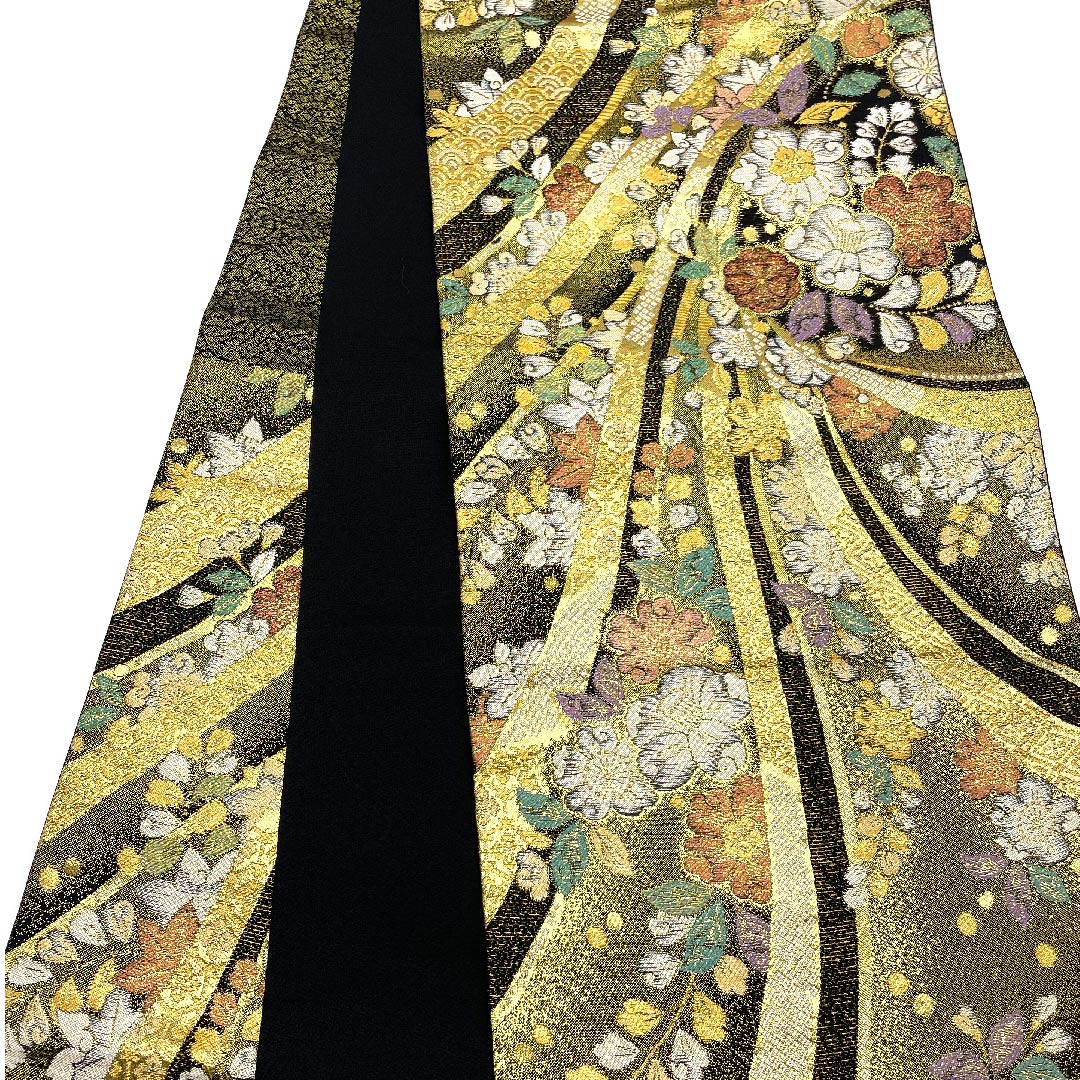 袋帯 金色 辻ヶ花 帯丈438cm 正絹 Aランク 六通 フォーマル 金系 1123006853321