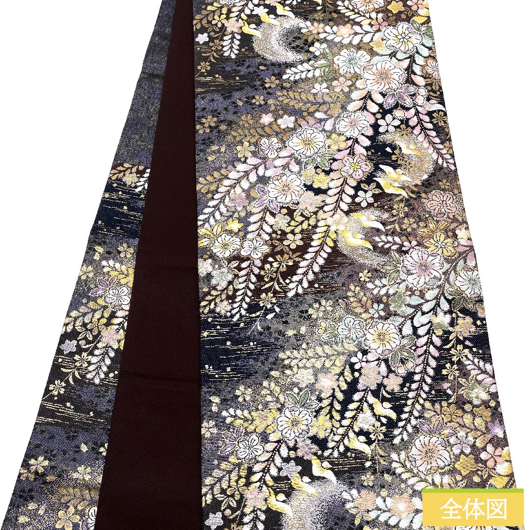 Fukuro Obi Tsujigahana Cherry Blossom Moon Length 430cm Pure Silk S Rank Six-way Formal Gradient 1123010572399