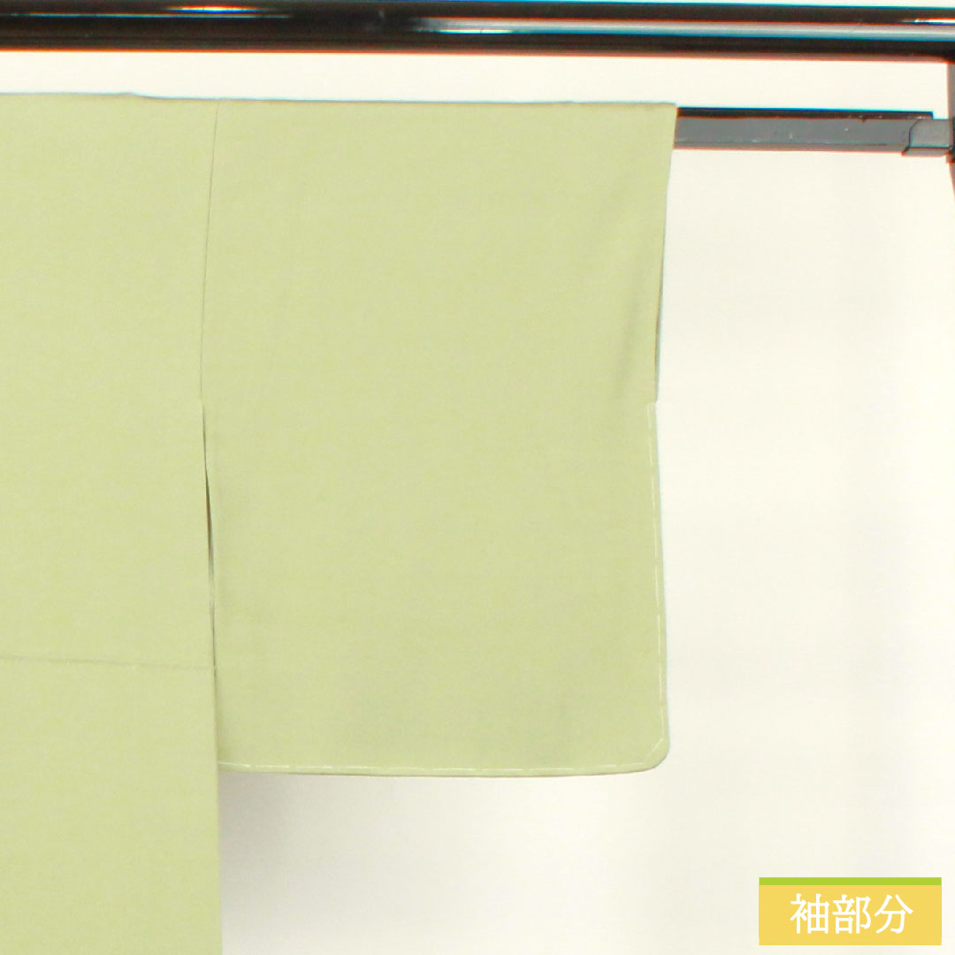 色無地 正絹 身丈151.5cm 裄丈63.5cm 青磁色(せいじいろ) 素無地 中陰蔦 袷 Sランク 緑系 1114001522219