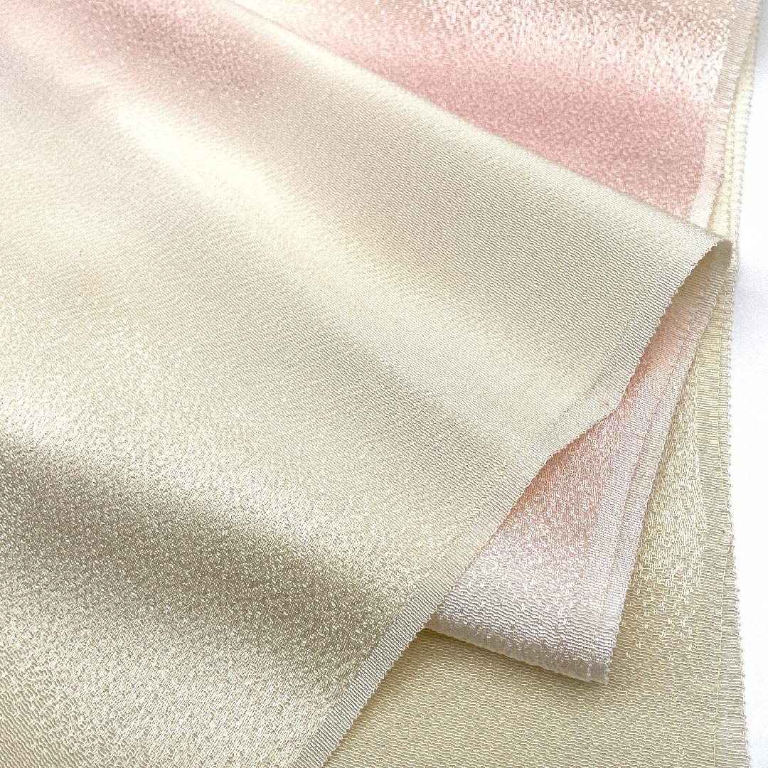 (新古品) 帯揚げ 正絹 フォーマル 鳥の子色(とりのこいろ) 丹後ちりめん 雲取り 新古品 長さ約174cm 幅約29cm Sランク クリーム系 1136000112915