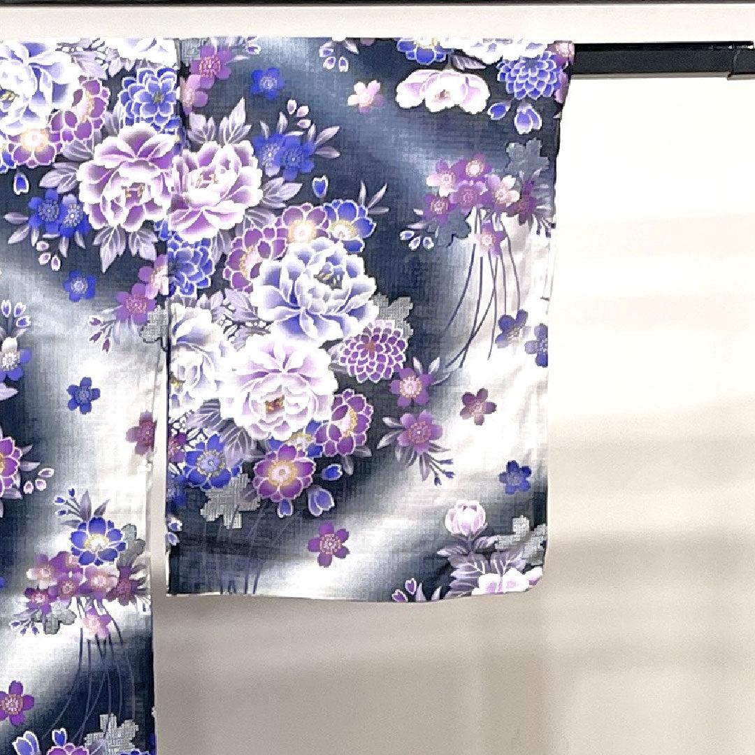 Yukata Sakura Cotton S Rank Single Layer Length 162cm Sleeve Length 66cm Black 1118001502410