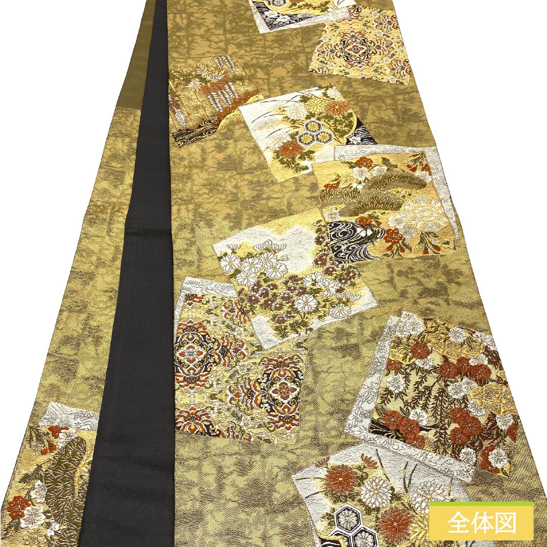 袋帯 正絹 加納幸 吉祥文様 宝相華 帯丈442cm Sランク 六通 フォーマル 金系 1123013332321