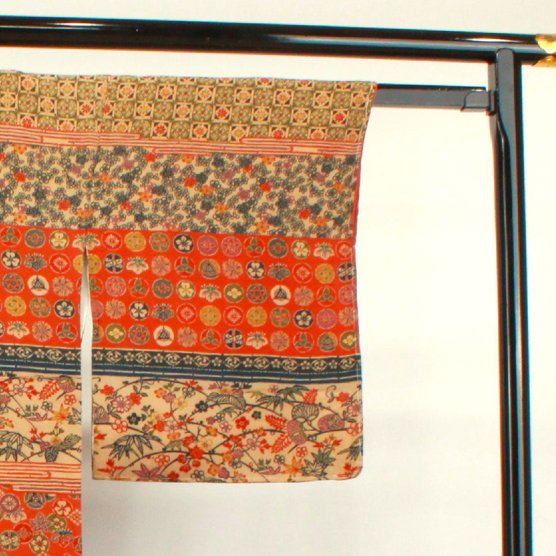 Homongi, pure silk, lined, length 159.5cm, sleeve length 66cm, stencil dyeing, with basting thread, auspicious pattern, A rank, gradation style, 1112003203399