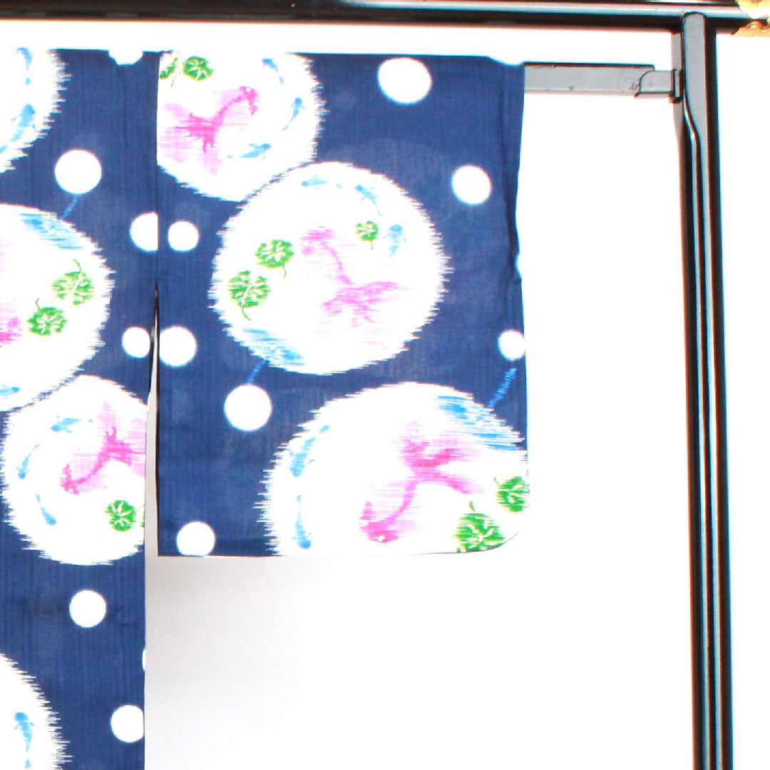 浴衣 紺桔梗色 抽象模様 木綿 Aランク 単衣 身丈163cm 裄丈68cm 紺系 1118001333418