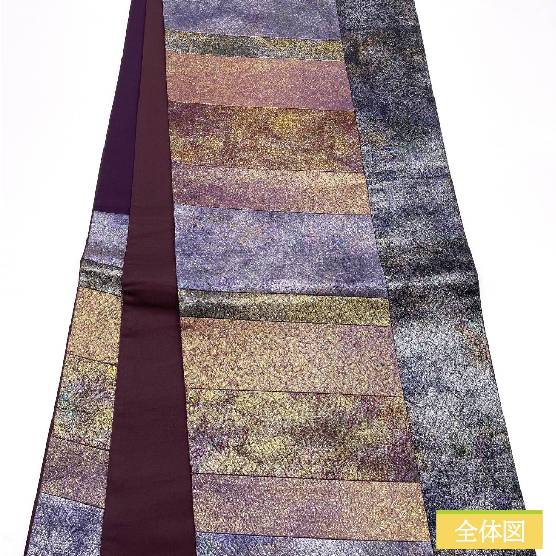 (Unmade) Fukuro Obi, Pure Silk, Gradient, Kawakita-made, Kiribame, Length 460cm, S-rank, Six-pass, Semi-formal, Gradient, 1123012252499