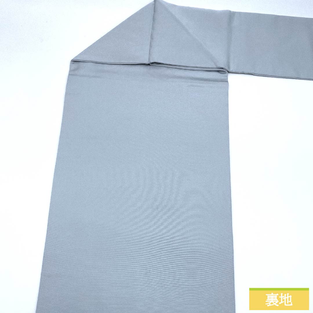 名古屋帯 白藍色 塩瀬 鯉 滝登り 帯丈383cm 正絹 Aランク ポイント柄 カジュアル 水色系 1124005613324 名古屋仕立て