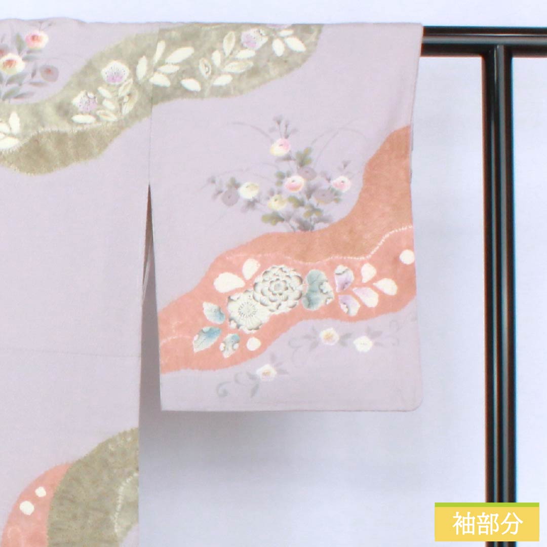 訪問着 正絹 Aランク 袷 身丈151.5cm 裄丈62cm 霞色(かすみいろ) 京友禅 辻ヶ花 紫系 1112006793220