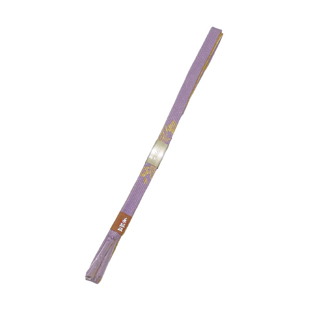 (新古品) 帯締め・帯揚げセット 正絹 NEWランク 浅青朽葉色(うすあおくちばいろ) 梅 古典柄 長さ約165cm 幅約1.6cm セミフォーマル 紫系 1141000611320