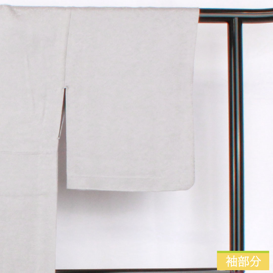 色無地 正絹 身丈155.5cm 裄丈64.5cm 月白色(げっぱくいろ) 一つ紋 蔦 単衣 Sランク グレー系 1114001552322