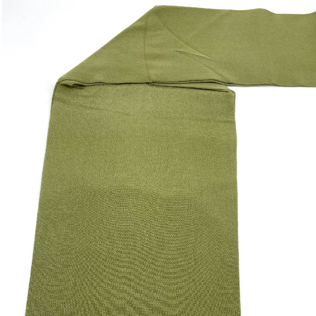 名古屋帯 麹塵色 草木染 抽象模様 帯丈379cm 正絹 美品 ポイント柄 カジュアル 緑系 1124004022319 名古屋仕立て