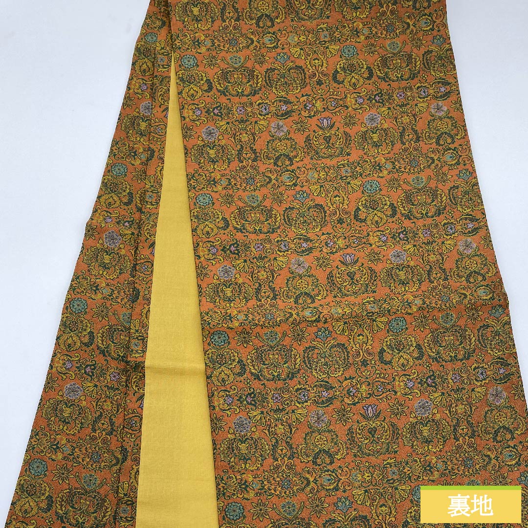 名古屋帯 樺色 正倉院模様 萬葉 帯丈360cm 正絹 Sランク 全通 カジュアル 茶系 1124005492314 開き仕立て