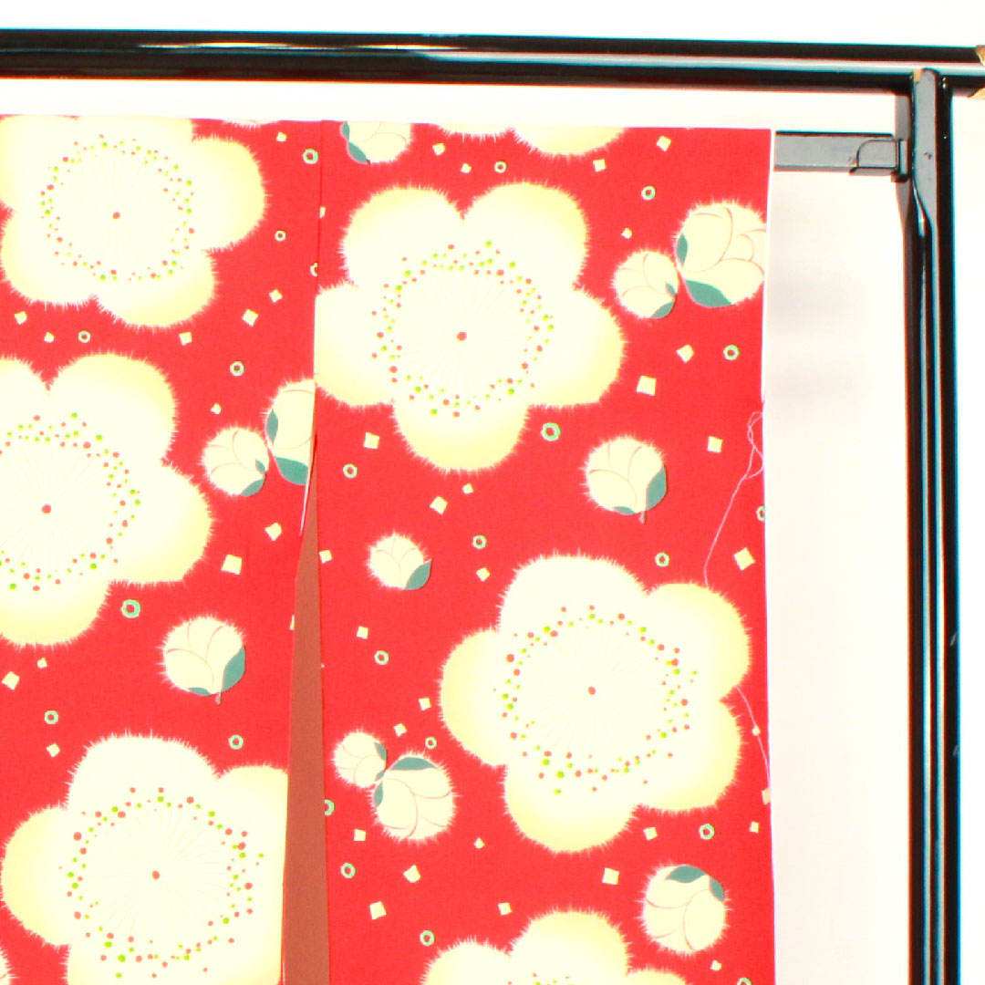 振袖 身丈171.5cm 裄丈67.5cm 袷 土耳古赤色 洗える着物 桜 ポリ Sランク 赤系 1113001082612