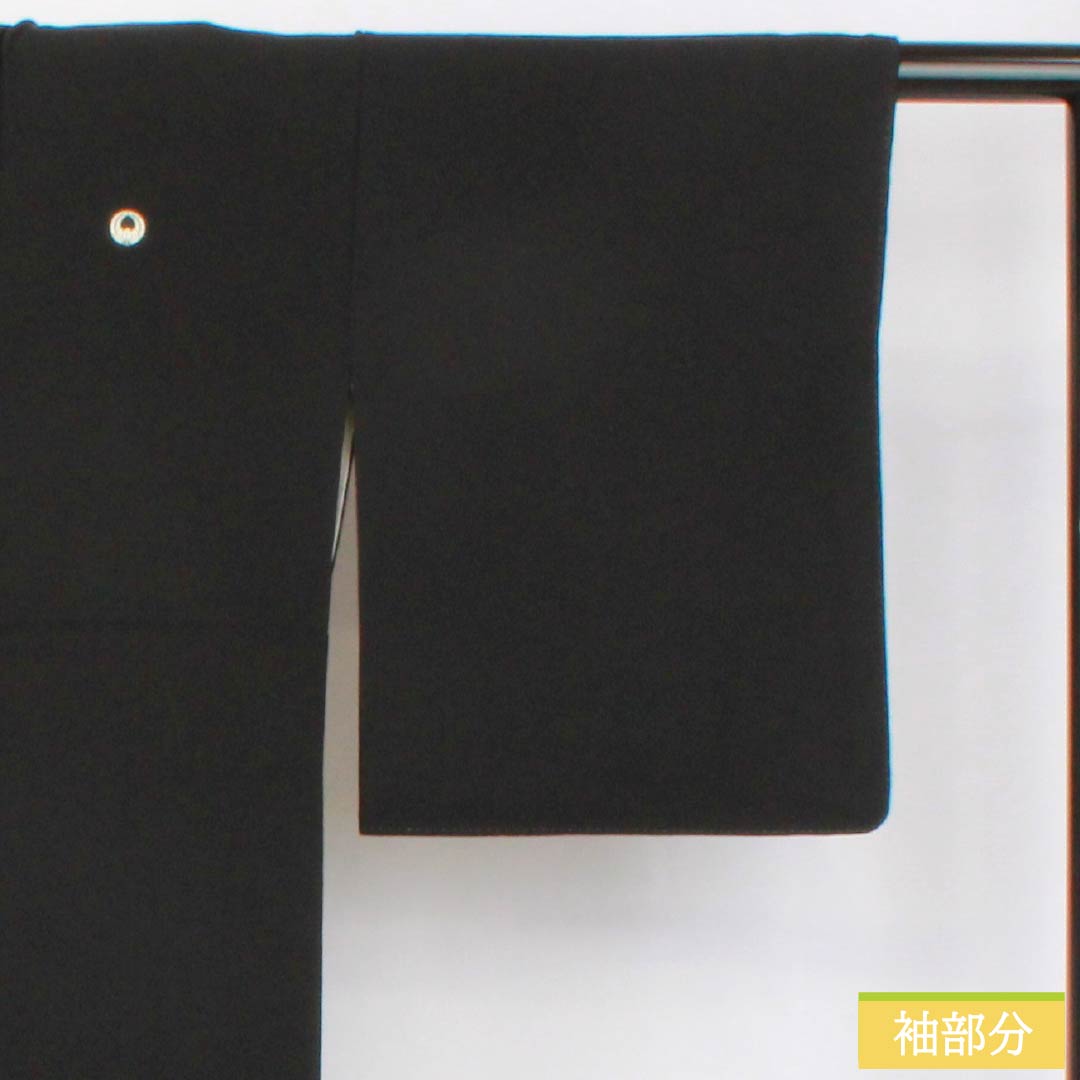 Black Tomesode (Tomesode) - Pure Silk, Grade A, Length 158.5cm, Sleeve Length 64cm, Lined, Gold-colored, Five Crests, Wisteria Design, Bundled Noshi, Five Crests, Black, Item Number 1111002043310