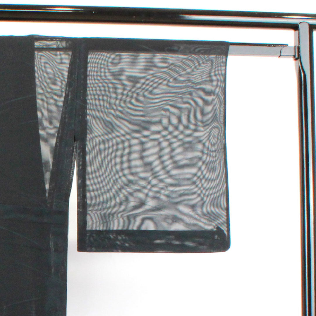 Summer item, pure silk, plain color, length 157.5cm, sleeve length 64cm, abstract pattern, gauze, S rank, black, 1132001122310