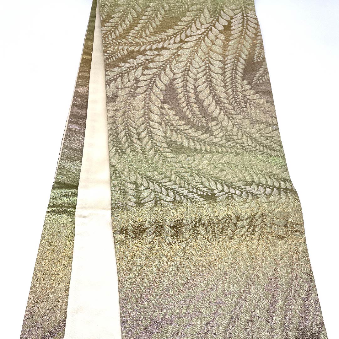 袋帯 グラデーション 藤の花 帯丈430cm 正絹 Sランク 六通 フォーマル グラデーション系 1123009092399