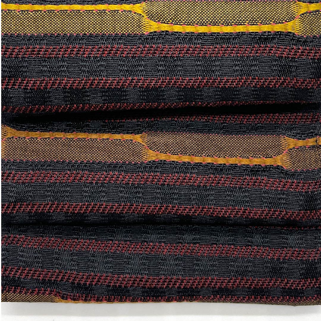 角帯 ポリエステル 黒色 横段 抽象模様 未使用品 帯丈400cm 幅10.5cm NEWランク 黒系 1134000201910