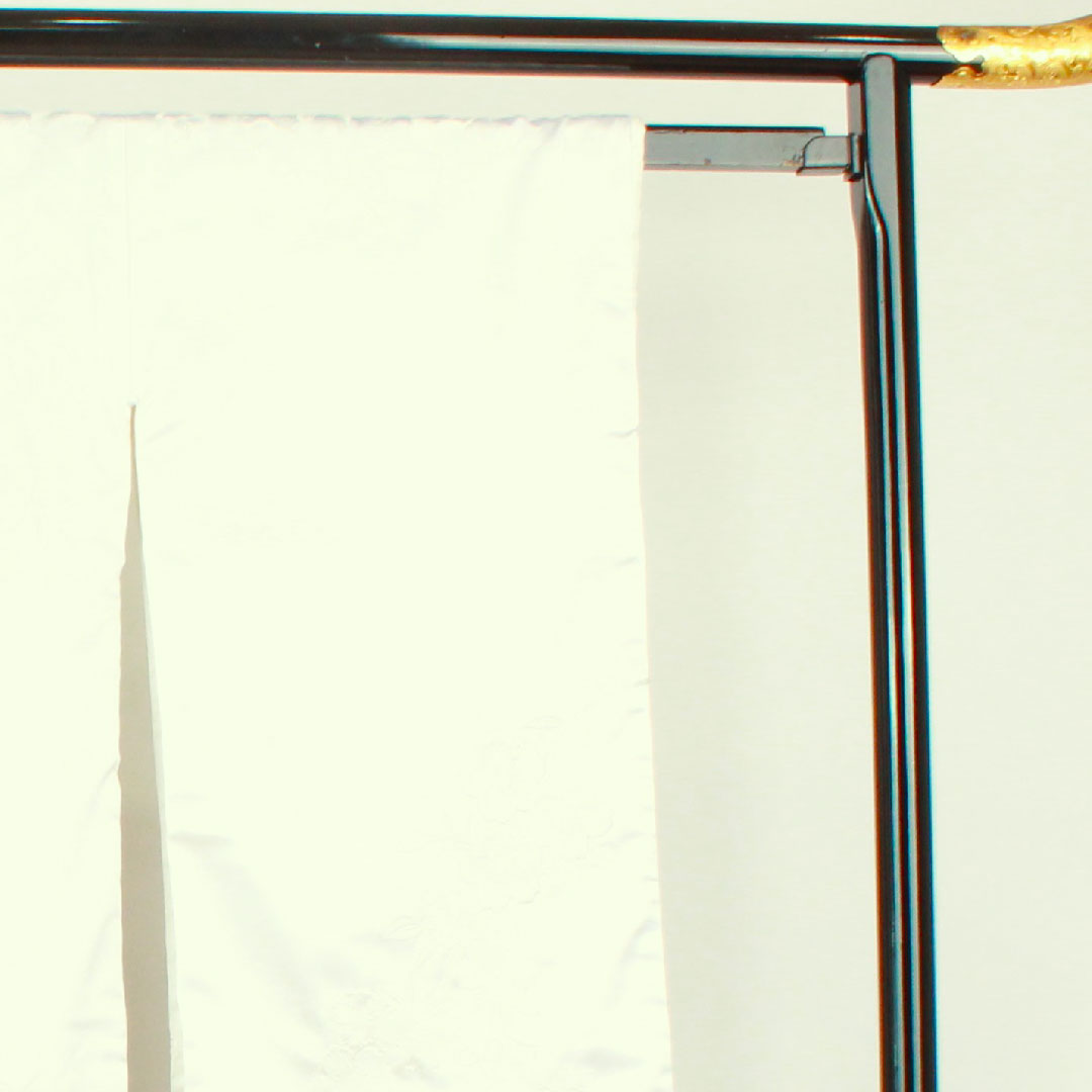 白無垢 身丈197cm 刺繡 花車 草花模様 ポリエステル Bランク 袷 白系 1110000524911