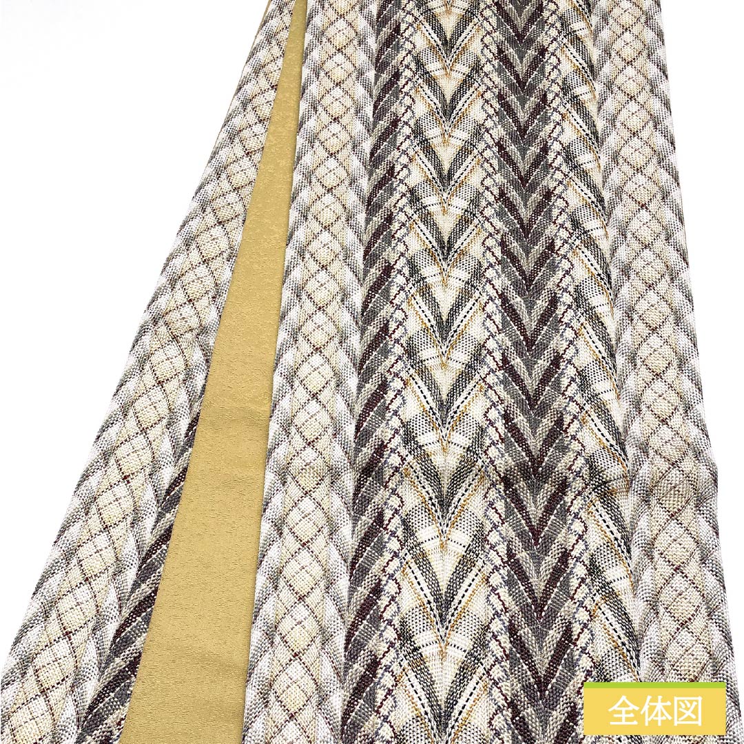 袋帯 正絹 ひなや謹製 西陣織 組織り 抽象模様 帯丈452cm Sランク 全通 セミフォーマル グラデーション系 1123012612499