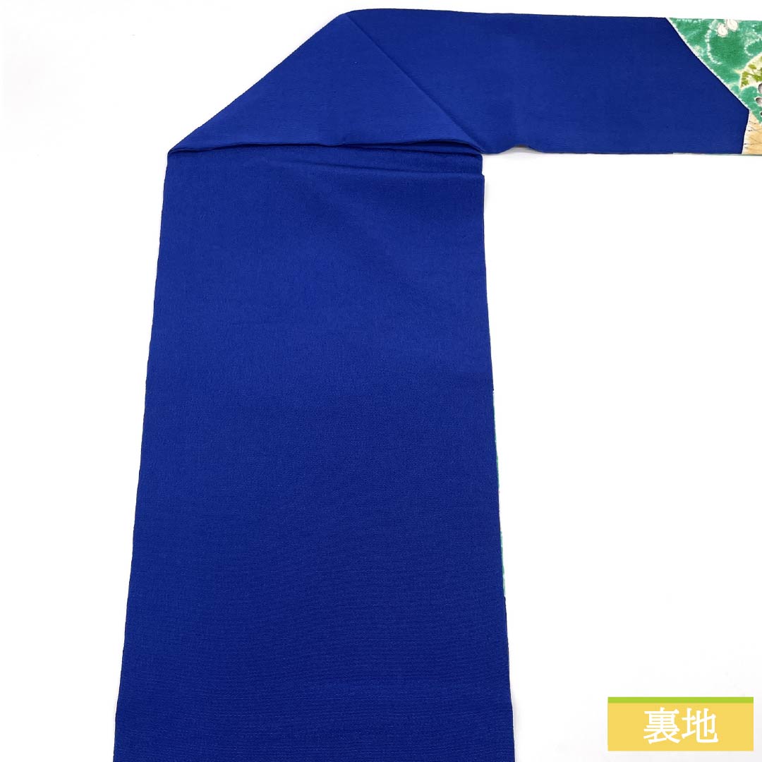 Nagoya Obi, Deep Bellflower Blue (Koi-Kyo-Iro), Dyed with Tsujigahana Pattern, 352cm Long, Pure Silk, Grade A, Pointed Pattern, Semi-Formal, Blue, Item Number: 1124008973317, Nagoya Style