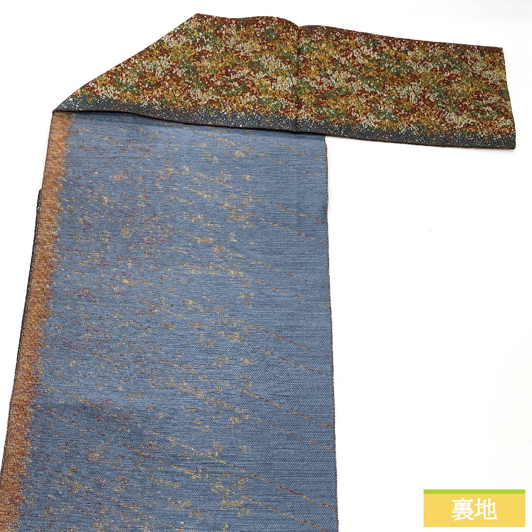 名古屋帯 赤銅色 抽象模様 帯丈355cm 正絹 Sランク 全通 カジュアル 茶系 1124005522314 松葉仕立て