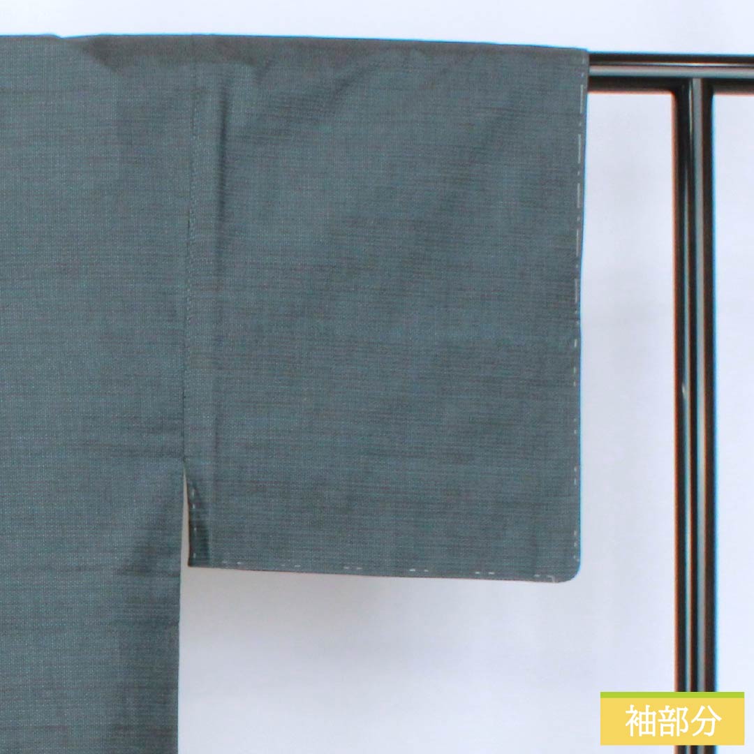 男物 正絹 Sランク 身丈141cm 裄丈67.5cm 裏色(うらいろ) 大島紬 100亀甲 アンサンブル 袷 青系 1119001392417