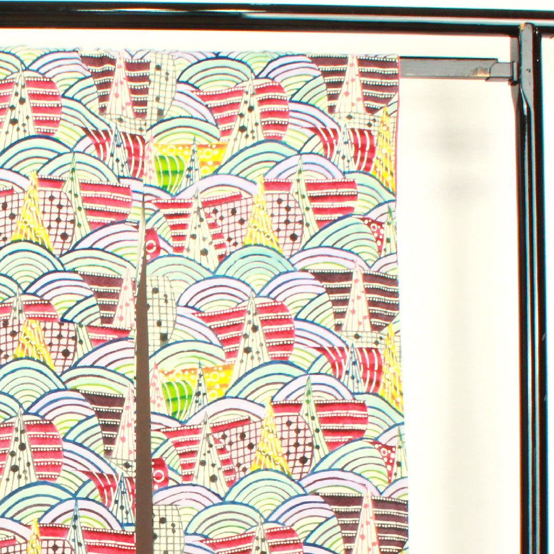 振袖 身丈163cm 裄丈65.5cm 袷 工芸品 京紅型 青海波 正絹 Sランク グラデ 1113000962499