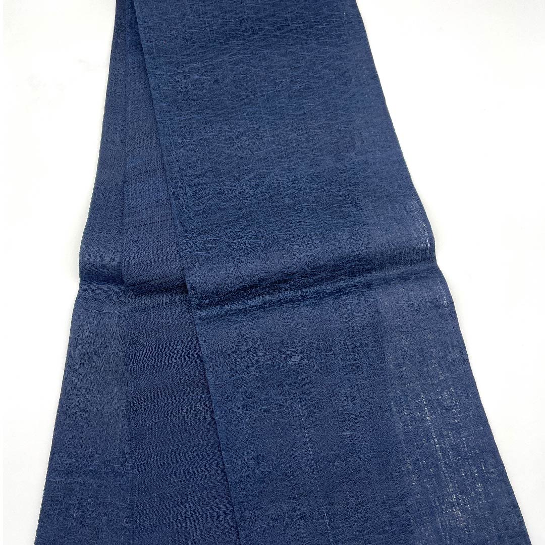 袋帯 夏帯 紺鉄色(こんてついろ) 抽象模様 夏物 帯丈440cm 正絹 Sランク ポイント柄 カジュアル 紺系 1123008522318