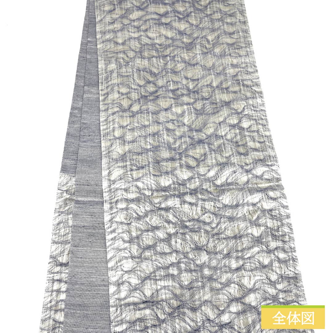 袋帯 正絹 櫛織 葉模様 帯丈442cm Sランク ポイント柄 カジュアル グラデーション系 1123013822399