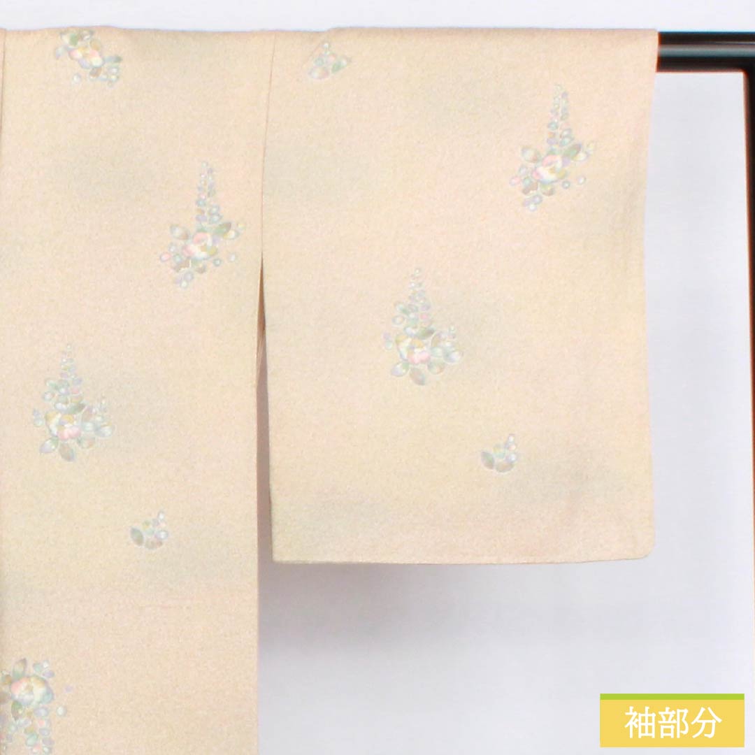 小紋 正絹 Aランク 身丈163.5cm 裄丈65.5cm 袷 胡桃色(くるみいろ) 辻ヶ花 タタキ染 ベージュ系 1115006343425