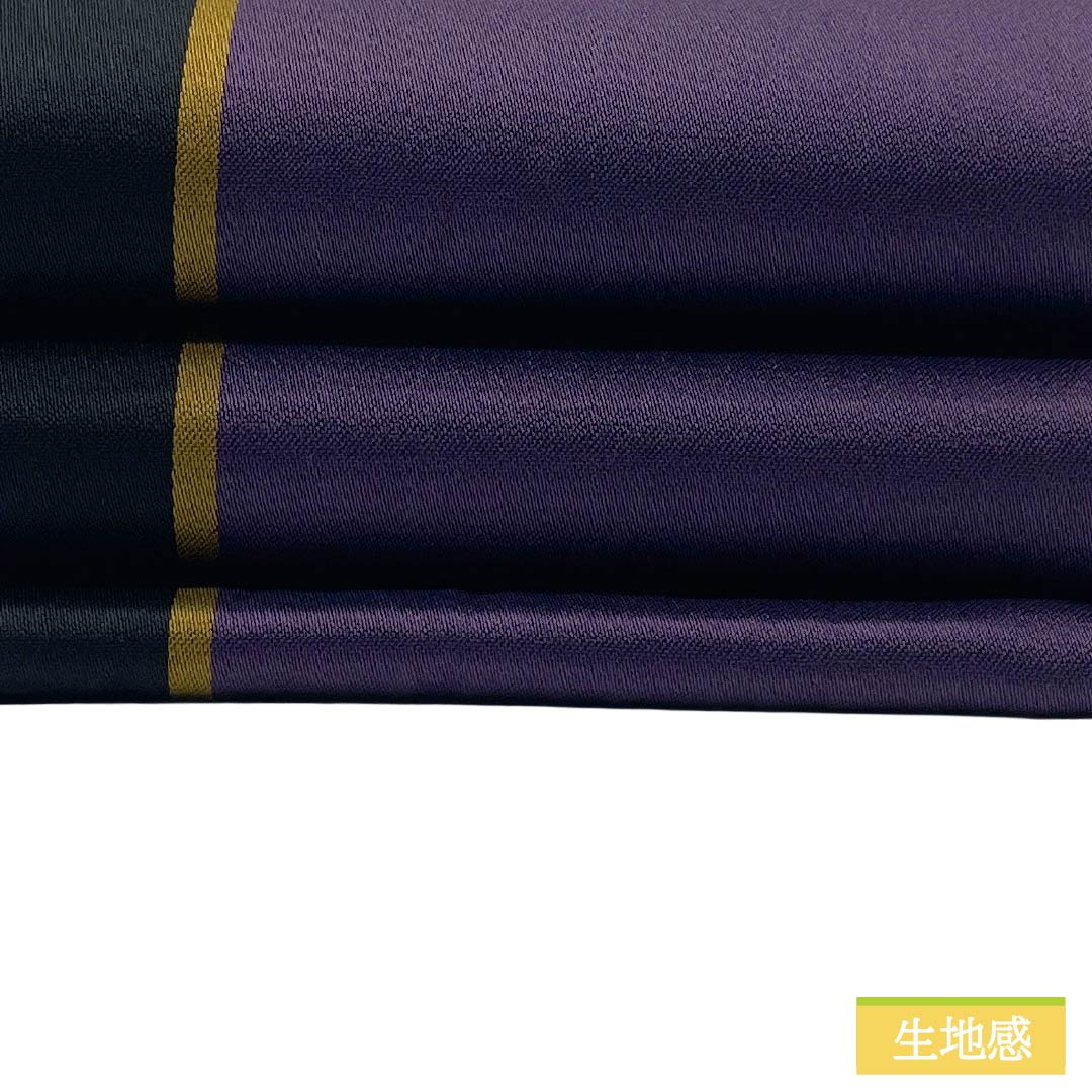 半幅帯 ポリエステル Aランク 深紫色(ふかむらさきいろ) 縞 帯丈364cm 紫系 1125004473320